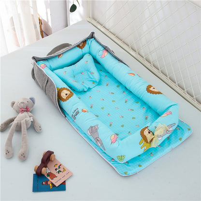 Portable Cotton Baby Crib – Foldable, Cozy & Secure Newborn Sleeping Nest