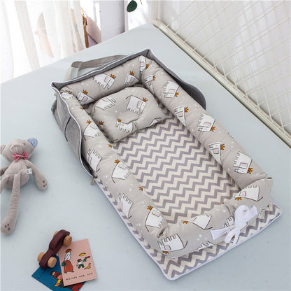 Portable Cotton Baby Crib – Foldable, Cozy & Secure Newborn Sleeping Nest