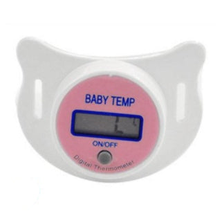 Baby temperature monitor with digital display on a white background