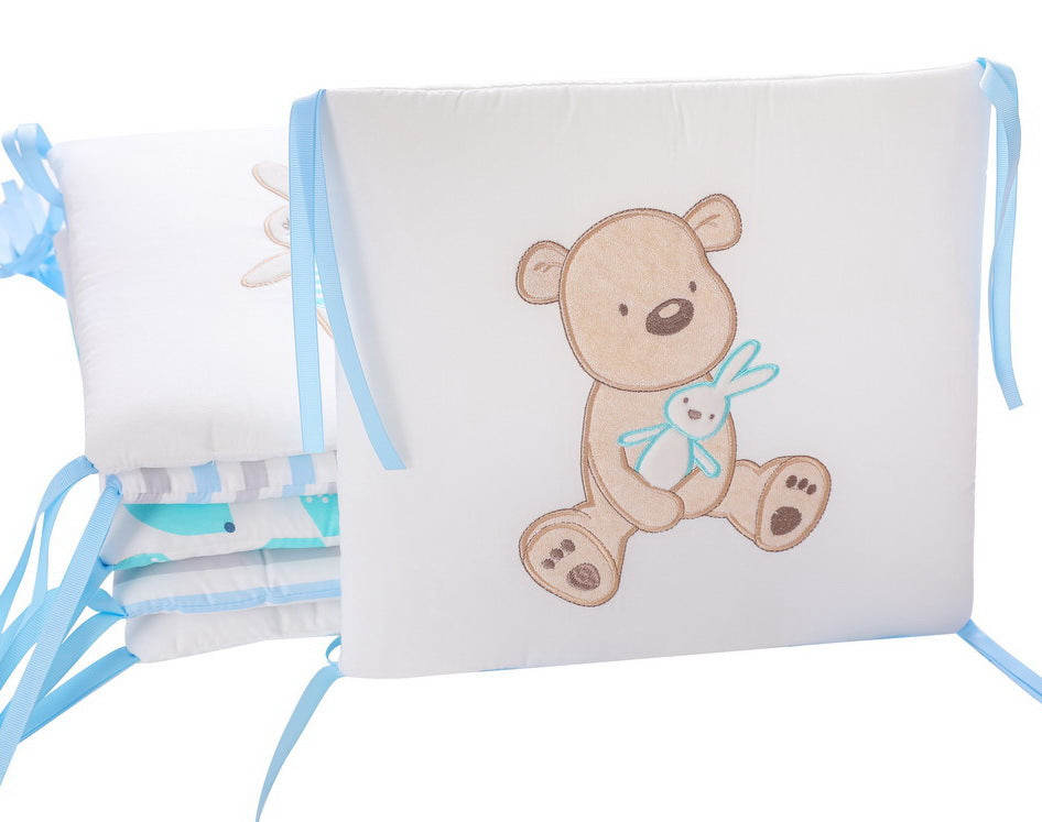 Baby Bear And Rabbit Blue Bed Fence