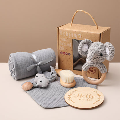 Baby Gift Set – Swaddle, Teether & Grooming Kit