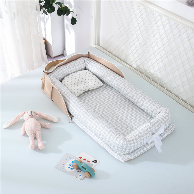 Portable Cotton Baby Crib – Foldable, Cozy & Secure Newborn Sleeping Nest