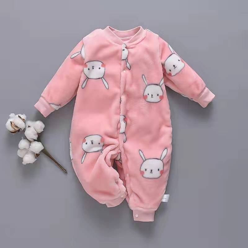 BabyBlush Long Sleeve Flannel Baby Romper