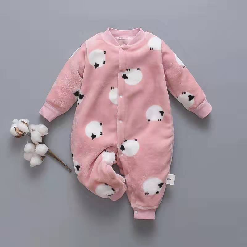 BabyBlush Long Sleeve Flannel Baby Romper