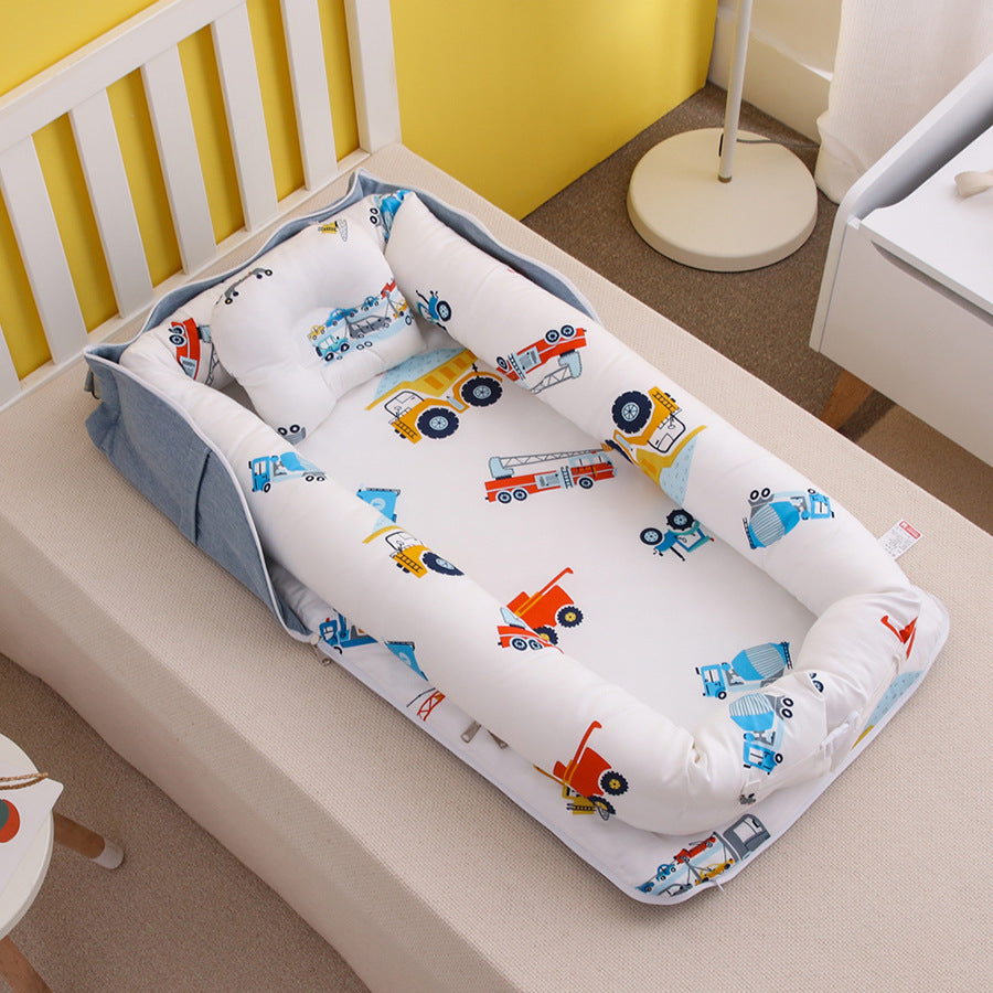 Portable Cotton Baby Crib – Foldable, Cozy & Secure Newborn Sleeping Nest