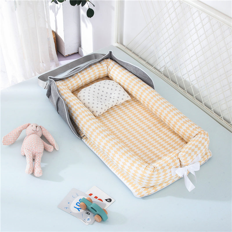 Portable Cotton Baby Crib – Foldable, Cozy & Secure Newborn Sleeping Nest