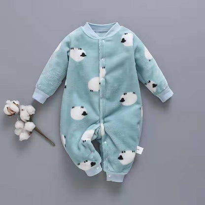 BabyBlush Long Sleeve Flannel Baby Romper
