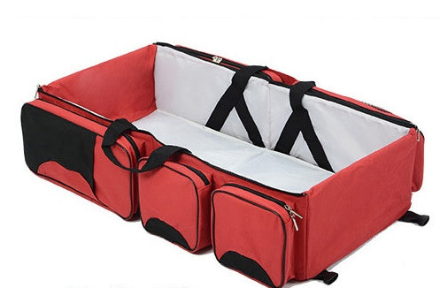 3-in-1 Portable Baby Travel Bed & Multifunction Mommy Bag – Foldable, Spacious & Perfect for On-the-Go Sleeping