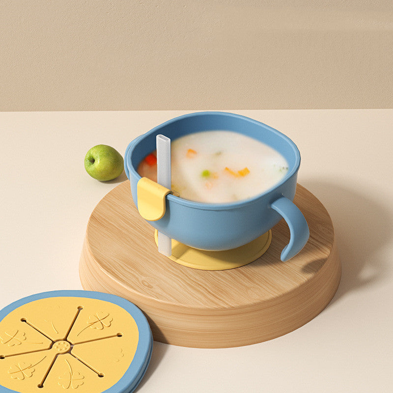 Baby Straw Soup Bowl with Suction Base