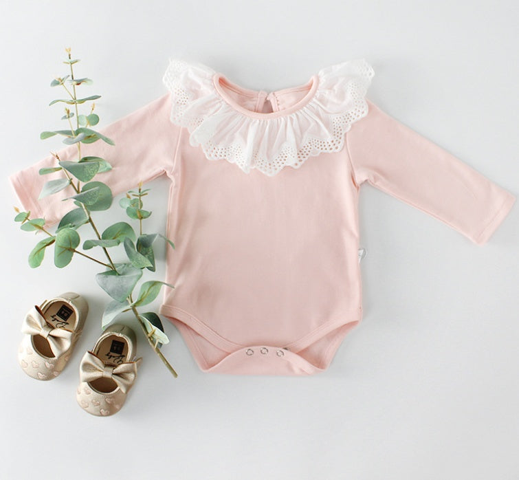 Baby Cotton Lace Collar Romper