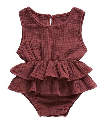 Ruffle Layered Cotton Baby Romper