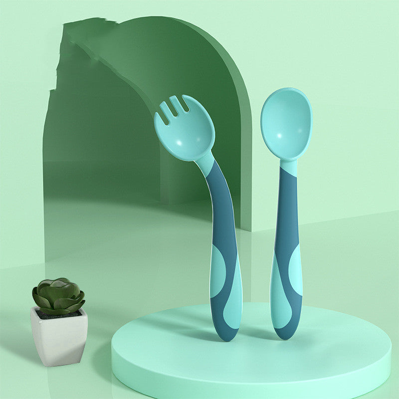 Baby Training Fork & Spoon Set – Easy-Grip, Twist-Safe Learning Tableware