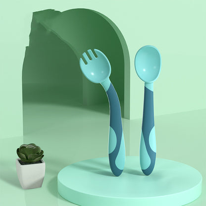 Baby Training Fork & Spoon Set – Easy-Grip, Twist-Safe Learning Tableware