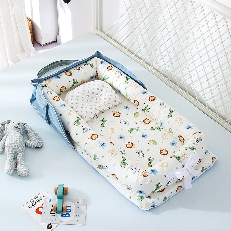 Portable Cotton Baby Crib – Foldable, Cozy & Secure Newborn Sleeping Nest