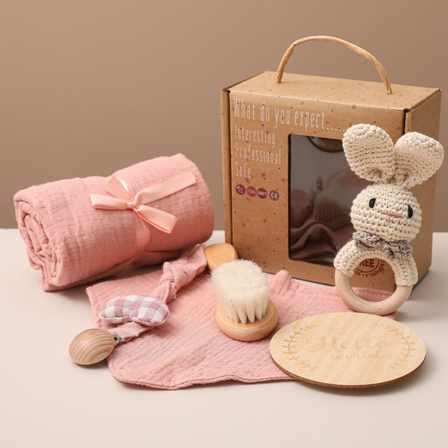 Baby Gift Set – Swaddle, Teether & Grooming Kit