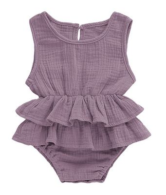 Ruffle Layered Cotton Baby Romper