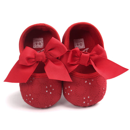 Baby Princess Bow Shoes With Matching Flower Headband