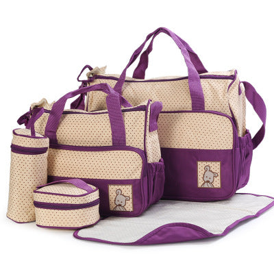 5-Piece Mummy & Baby Diaper Bag Set – Waterproof, Spacious & Travel-Ready