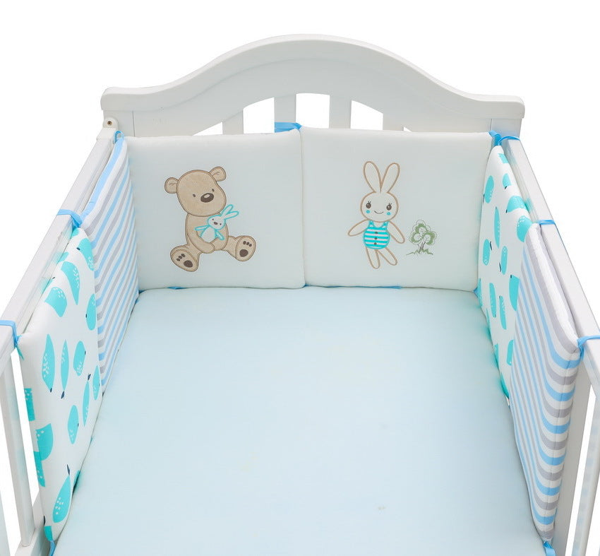 Baby Bear And Rabbit Blue Bed Fence