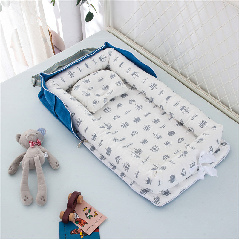 Portable Cotton Baby Crib – Foldable, Cozy & Secure Newborn Sleeping Nest