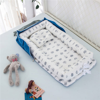 Portable Cotton Baby Crib – Foldable, Cozy & Secure Newborn Sleeping Nest