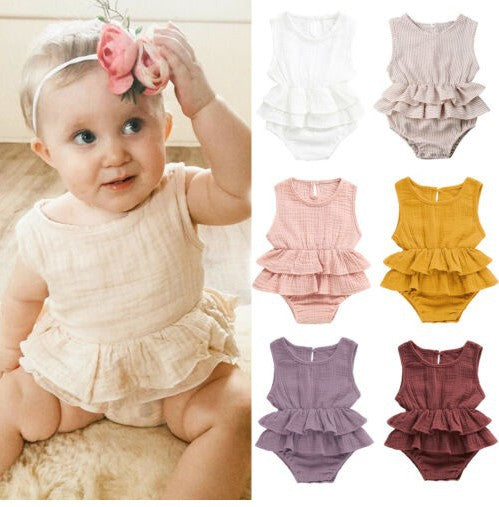 Ruffle Layered Cotton Baby Romper