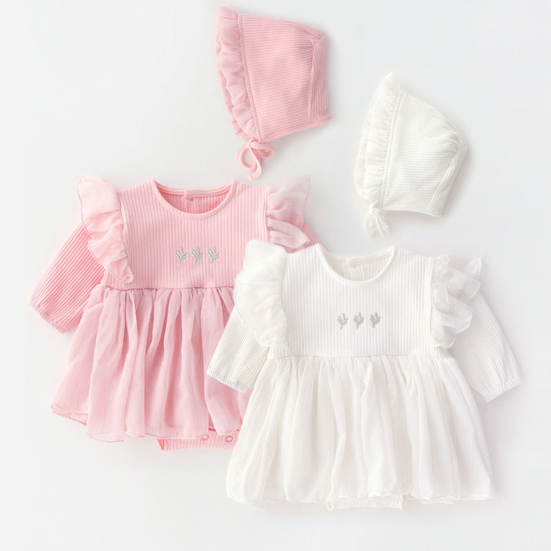 Baby Princess Fluffy Dress with Bonnet