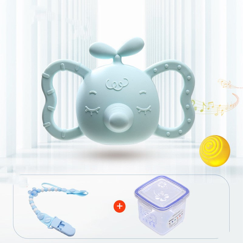 Baby Elephant Silicone Teether & Rattle – Soothing, Safe & Adorable for Little Chewers
