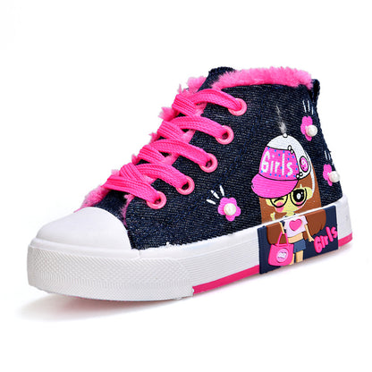 Cute Canvas High-Top Girls’ Sneakers – Fun, Comfy & Perfect for Everyday Adventures