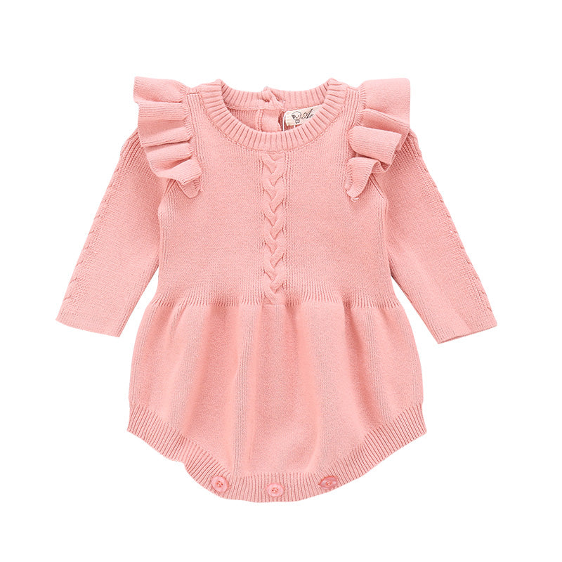 Ruffle Sleeve Baby Cotton Romper