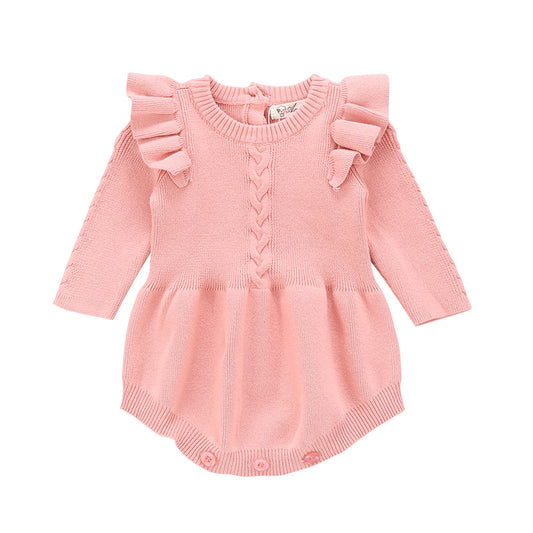 Ruffle Sleeve Baby Cotton Romper