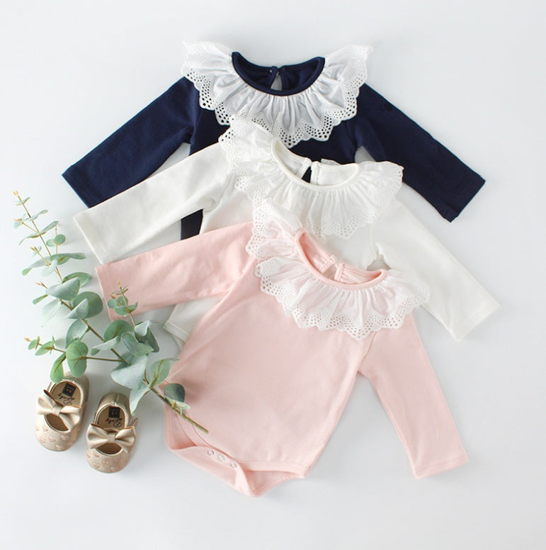 Baby Cotton Lace Collar Romper