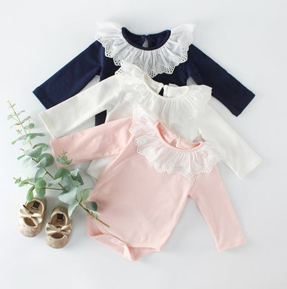 Baby Cotton Lace Collar Romper