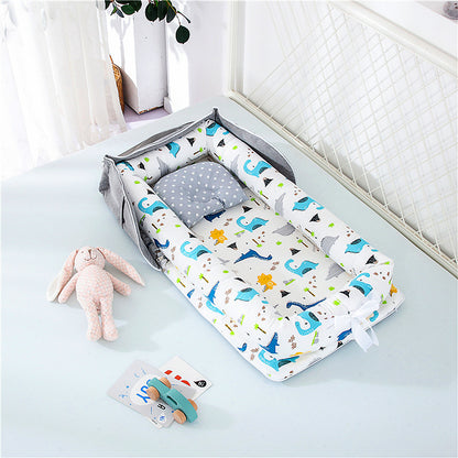 Portable Cotton Baby Crib – Foldable, Cozy & Secure Newborn Sleeping Nest