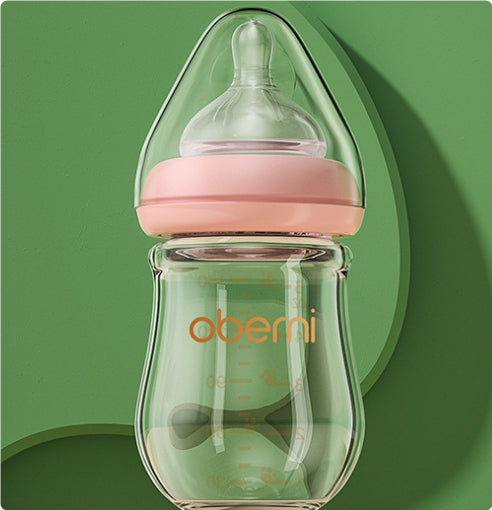 Wide-Neck Newborn Glass Feeding Bottle – High Borosilicate, Anti-Colic & Easy to Clean (120–150ml)