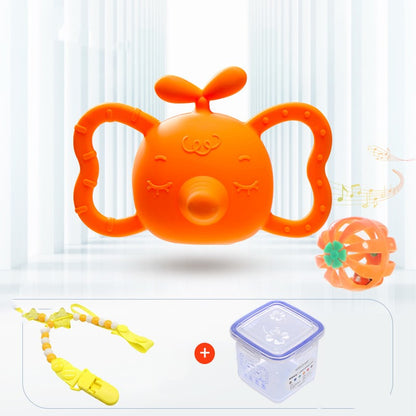 Baby Elephant Silicone Teether & Rattle – Soothing, Safe & Adorable for Little Chewers