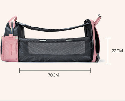 Multifunctional Mummy Bag with Foldable Baby Bed – Portable, Waterproof & Perfect for Travel