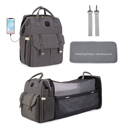 Multifunctional Mommy Backpack & Portable Baby Bed – The Ultimate On-the-Go Companion