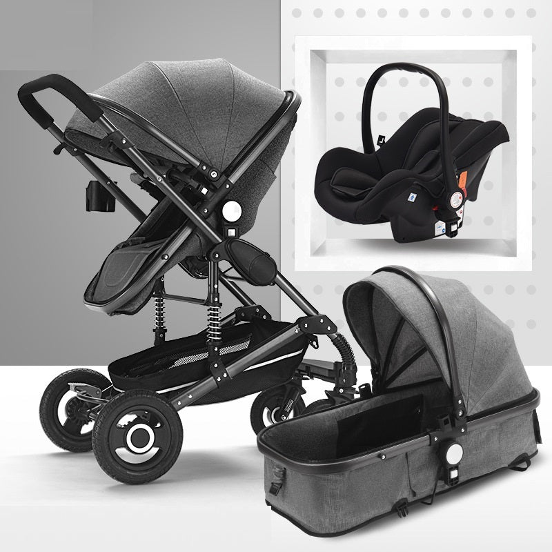 High-Landscape Reversible Baby Stroller (Lie-Flat & Foldable)