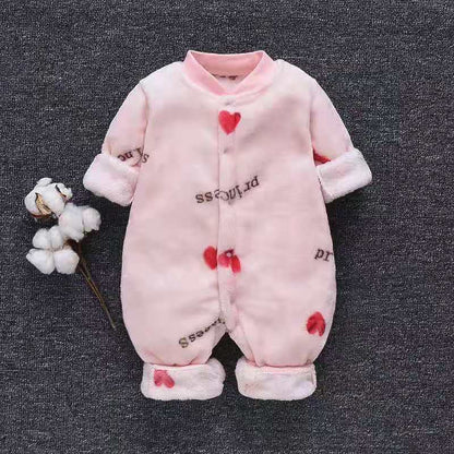 BabyBlush Long Sleeve Flannel Baby Romper