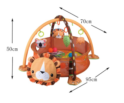 Baby Crawling Mat with Play Fence & Activity Rack