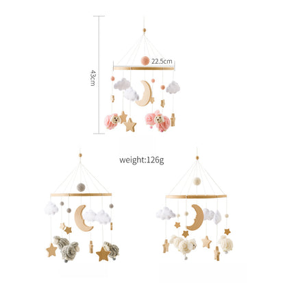 Nordic Style Felt Animal Bed Bell Baby Crib Hand Eye Coordination Hanging Ornament