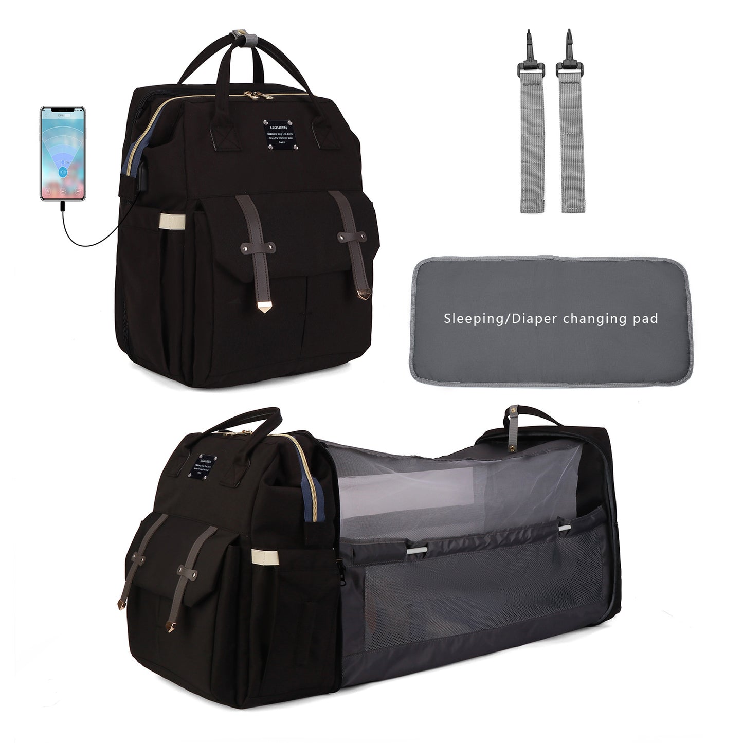 Multifunctional Mommy Backpack & Portable Baby Bed – The Ultimate On-the-Go Companion