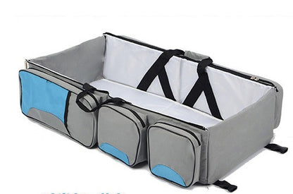 3-in-1 Portable Baby Travel Bed & Multifunction Mommy Bag – Foldable, Spacious & Perfect for On-the-Go Sleeping