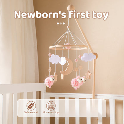 Nordic Style Felt Animal Bed Bell Baby Crib Hand Eye Coordination Hanging Ornament