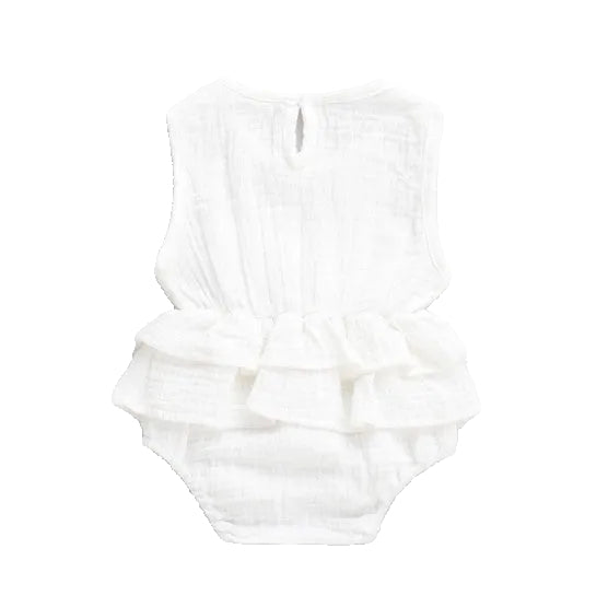 Ruffle Layered Cotton Baby Romper