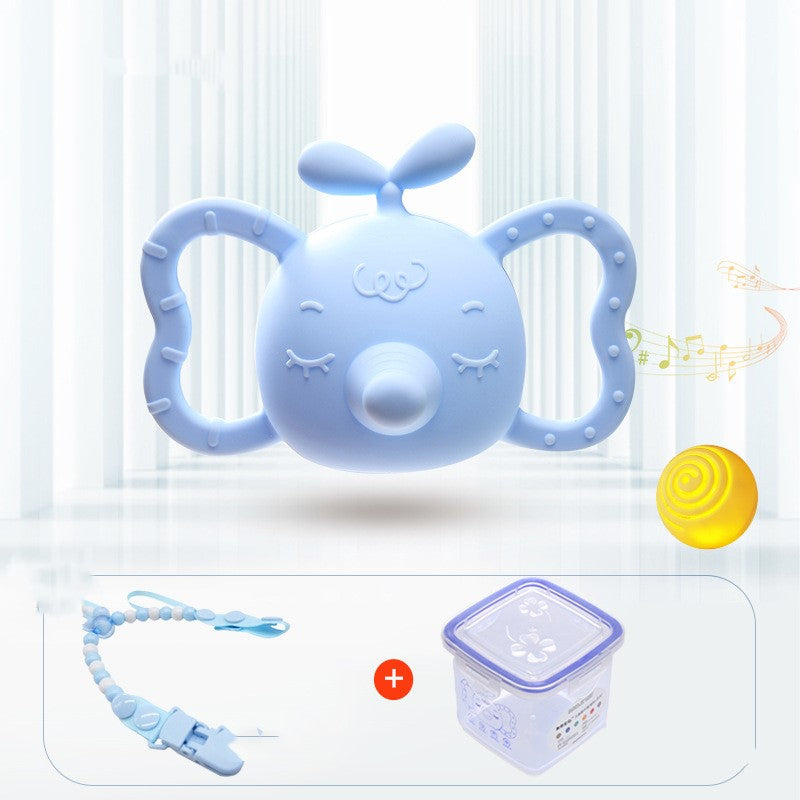 Baby Elephant Silicone Teether & Rattle – Soothing, Safe & Adorable for Little Chewers
