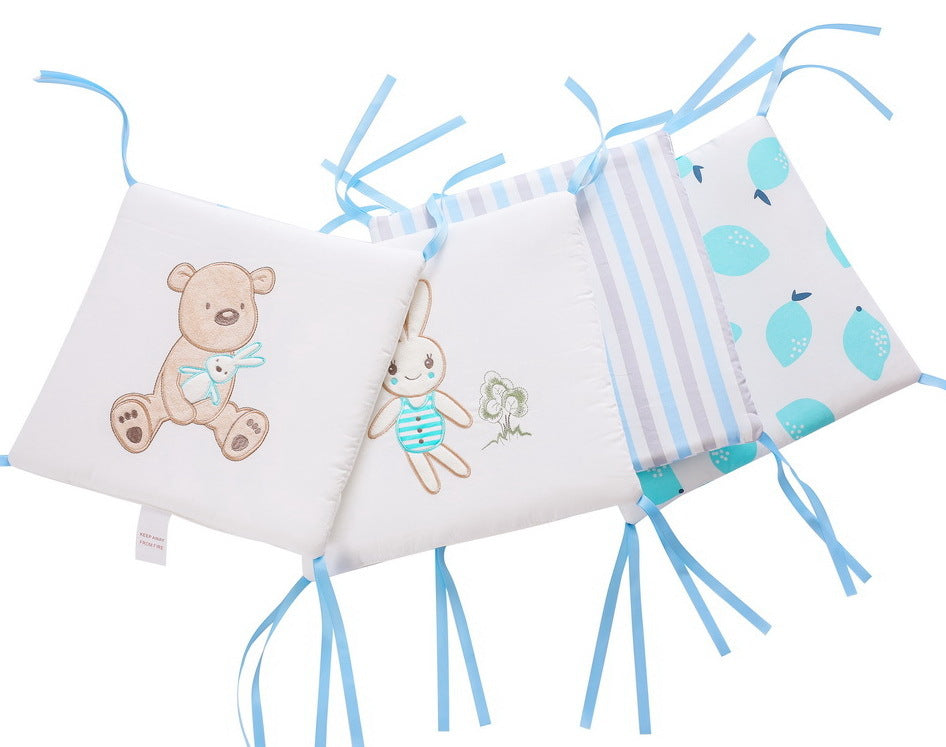 Baby Bear And Rabbit Blue Bed Fence