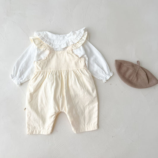 Baby Girl Loose Suspender Romper Set