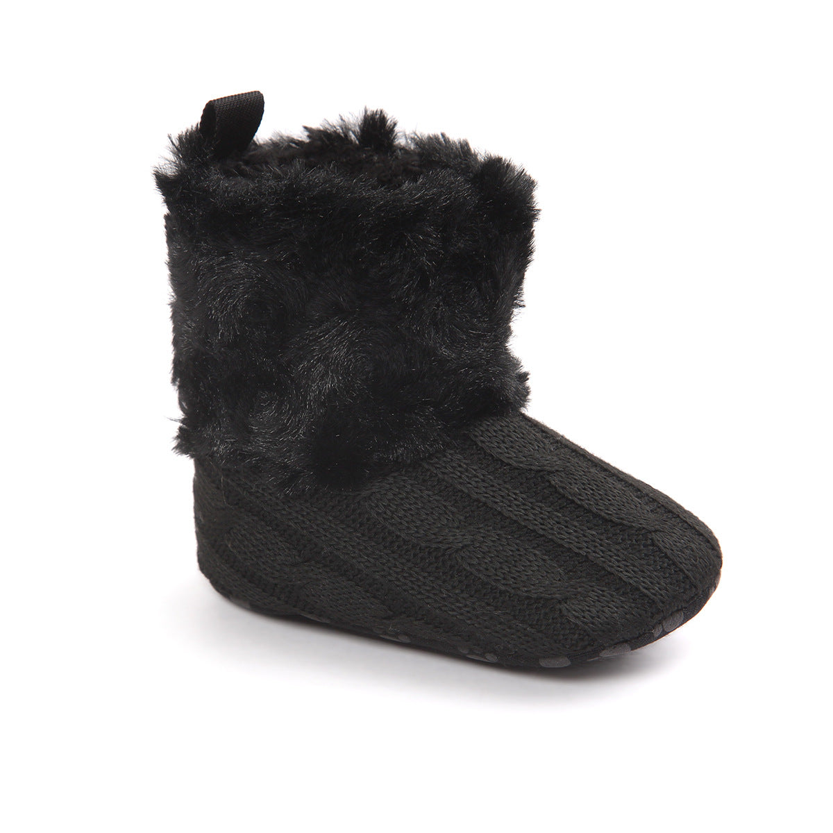 Cozy Knit & Faux Fur Baby Booties